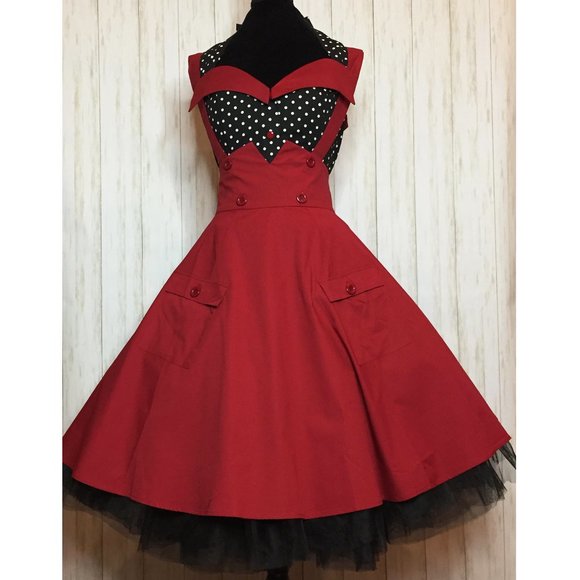 Rockabilly Pin Up Swing Jumper Skirt Plus Size - Picture 1 of 8